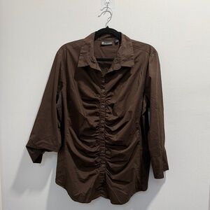 Earthy Brown Button Shirt from 7th Avenue